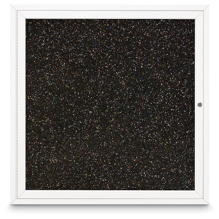 United Visual Products Sliding Door Indoor Enclosed Corkboard, 7 UV9027ACS-BRONZE-RUBBER